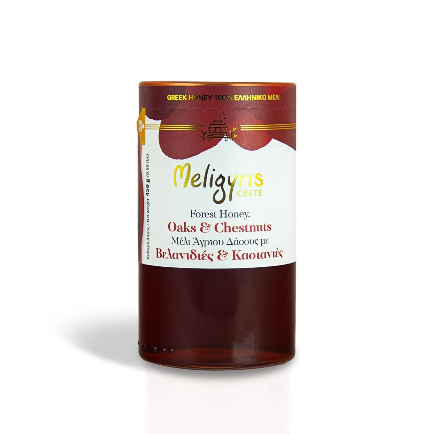 Griekse Eiken Kastanjehoning van de imkerij Meligyris